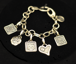 sterling link charm bracelet